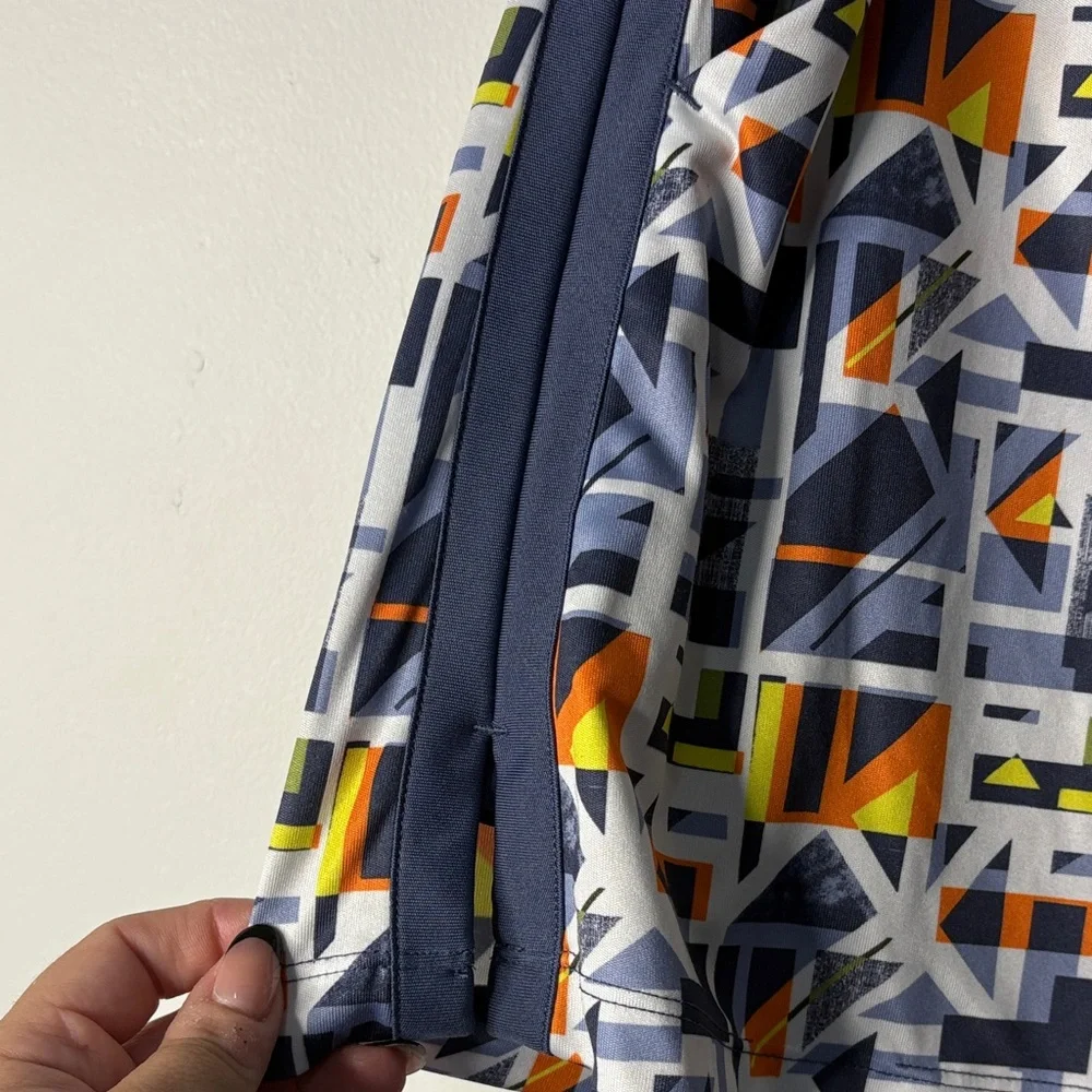 Geometric Patterned Skort - Blue and Orange